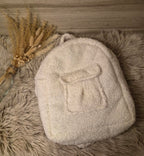 Beige teddy rugzak met zakje