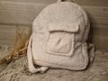 Beige teddy rugzak met zakje