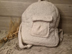 Beige teddy rugzak met zakje